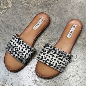* Steve Madden Black and White Spiked Sandals